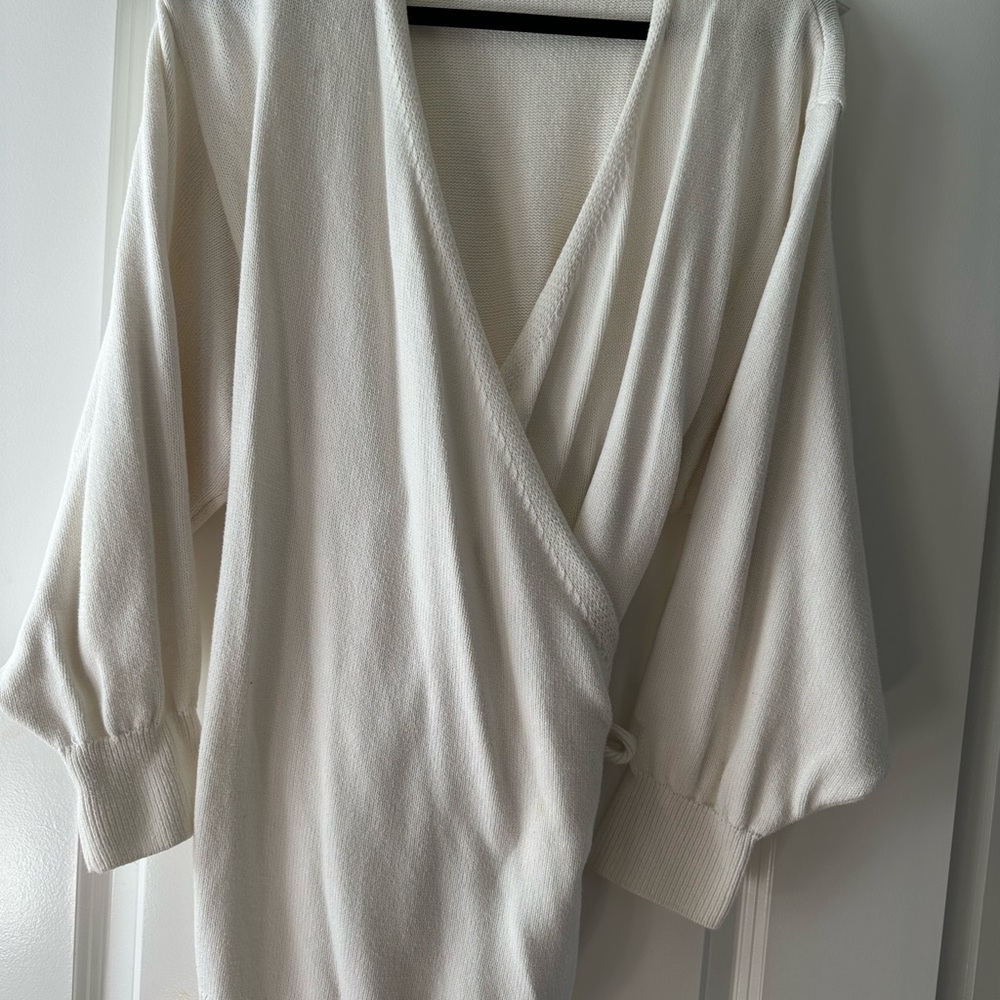 LEGOE Heritage - Maternity Cream Wrap-Style Long Sleeve Top